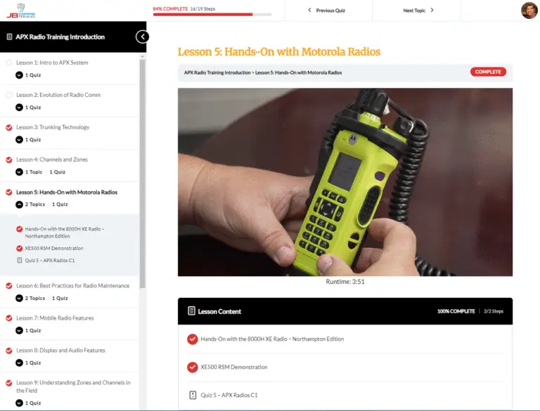 hands on motorola training